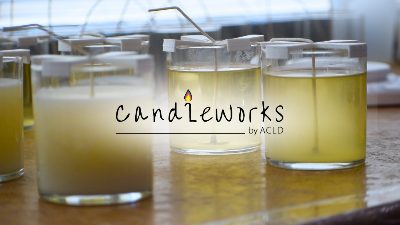 Load video: This 30-second promotional video for Candleworks by ACLD showcases a small-scale candle production shop where individuals with developmental disabilities are employed to handcraft candles.