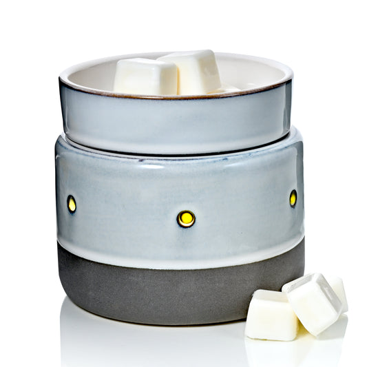 Candlewarmers Glazed Concrete 2-In-1 Deluxe Fragrance Warmer